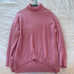 J Crew ribbed cotton-cashmere relaxed turtleneck sweater